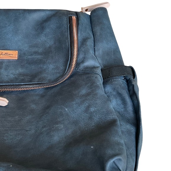 Petunia pickle bottom Pivot Pack indigo‎ blush diaper bag backpack leather vegan - Picture 8 of 16
